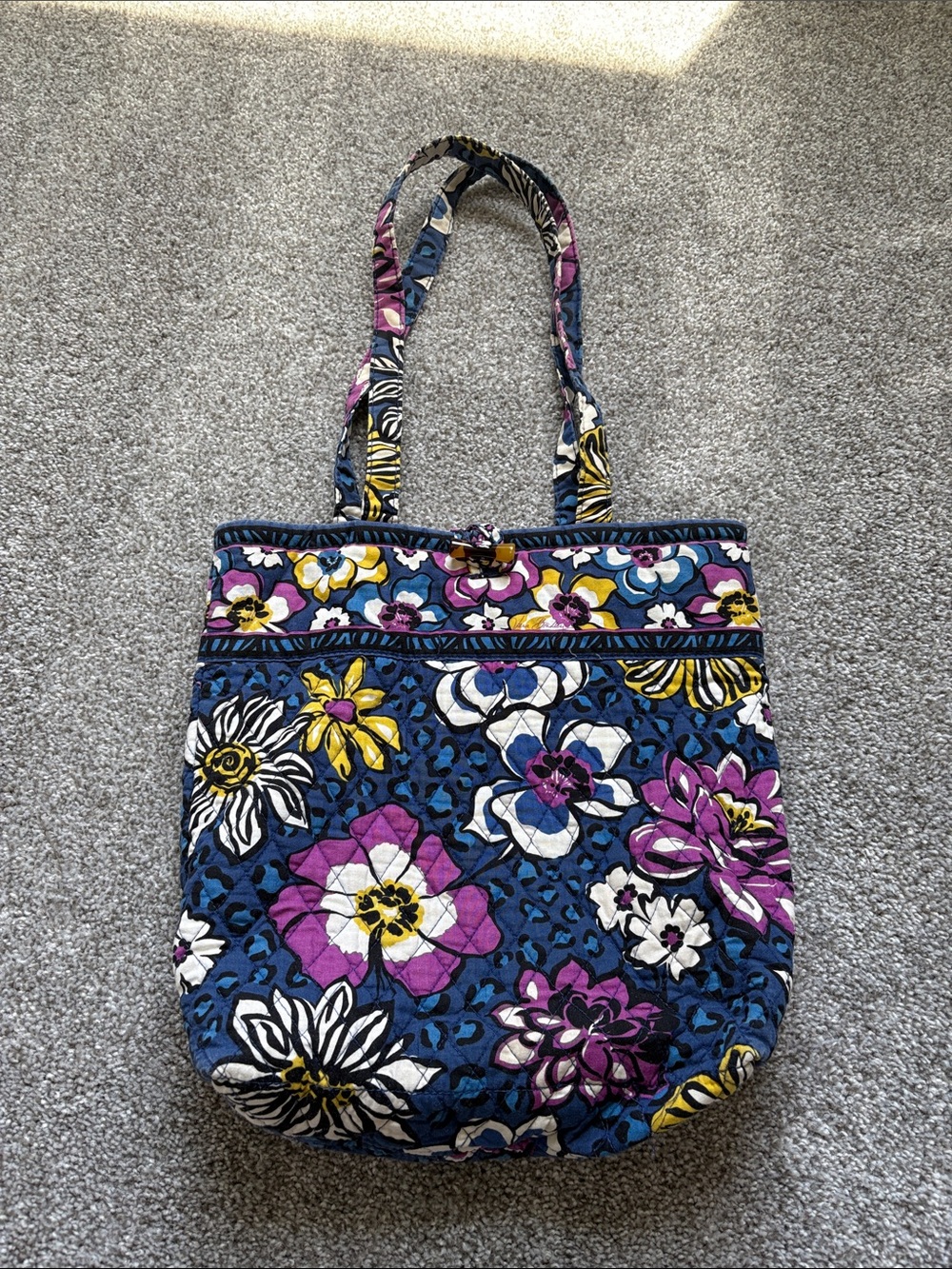 Vera Bradley African violet cotton tote bag reversible